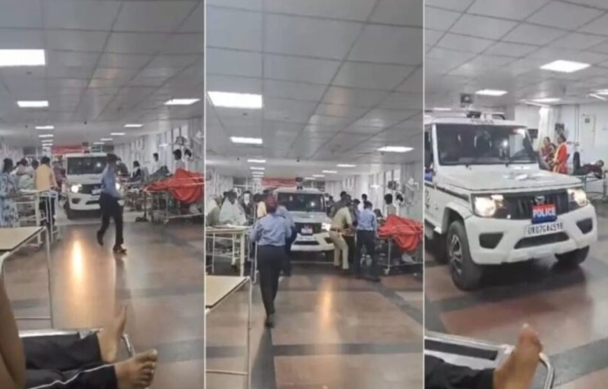 ऋषिकेश AIIMS के इमरजेंसी वार्ड में घुसी पुलिस की कार
