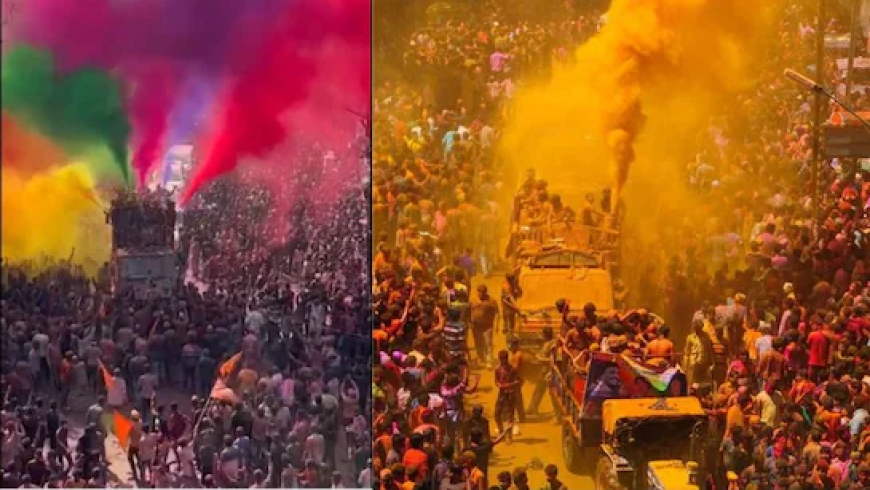 रंगपंचमी के दिन रंगारंग हुआ इंदौर, निकली परंपरागत गेर