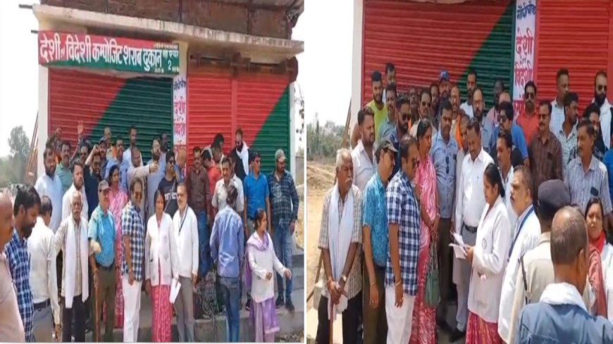 शराब दुकान के खिलाफ फूटा महिलाओं का गुस्सा