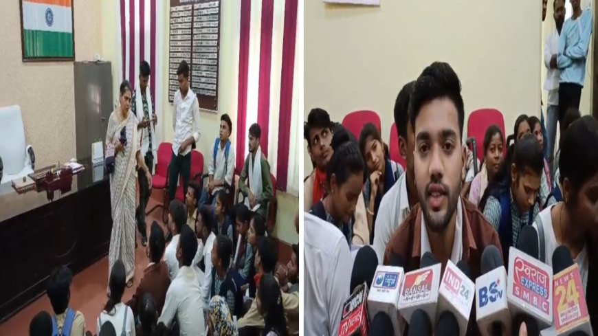 कुलपति कक्ष में NSUI का धरना