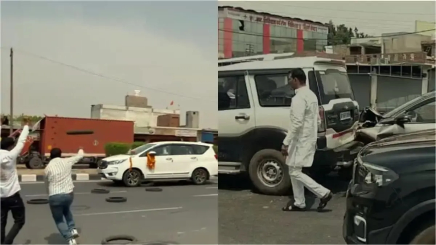 सपा सांसद रामजीलाल सुमन के काफिले पर हमला, आपस में टकराईं गाड़ियां