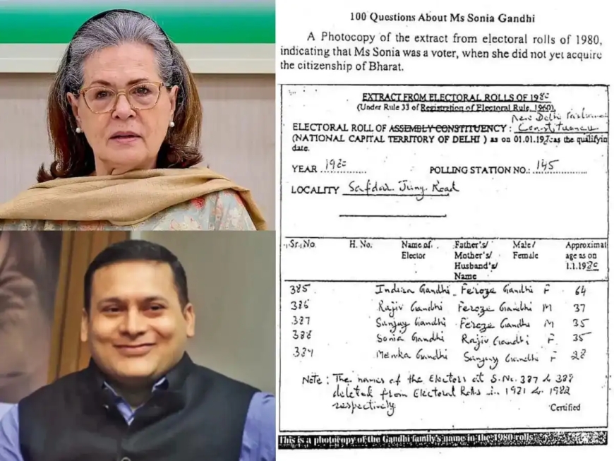 भाजपा का कांग्रेस पर पलटवार, बिना नागरिकता के मतदाता सूची में जोड़ा सोनिया गांधी का नाम